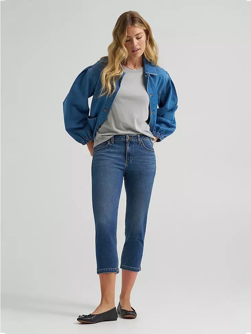 Lee womens legendary straight denim capri size 10 medium